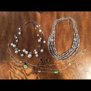Three Necklaces and One Pair of Earrings